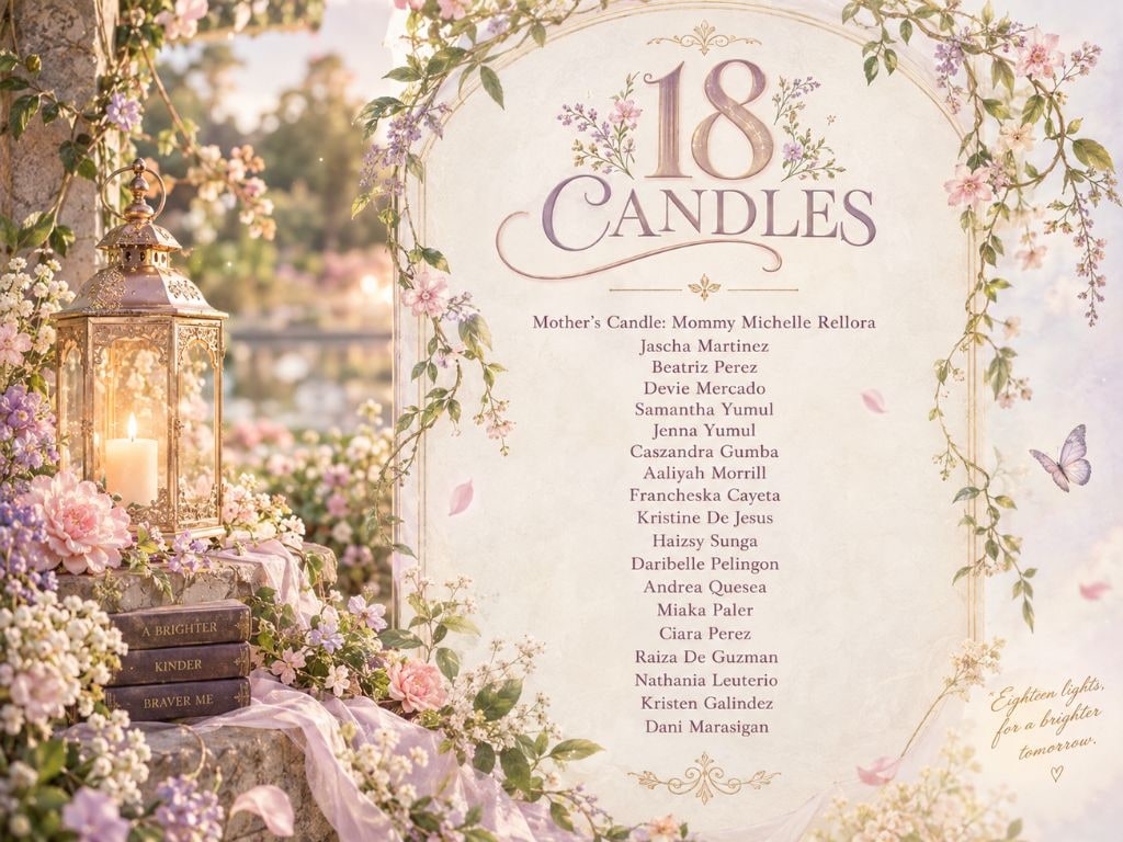 18 Candles: Mother's Candle: Mommy Michelle Rellora, Jascha Martinez, Beatriz Perez, Devie Mercado, Samantha Yumul, Jenna Yumul, Caszandra Gumba, Aaliyah Morrill, Francheska Cayeta, Kristine De Jesus, Haizsy Sunga, Daribelle Pelingon, Andrea Quesea, Miaka Paler, Ciara Perez, Raiza De Guzman, Nathania Leuterio, Kristen Galindez, Dani Marasigan